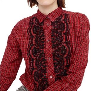 J Crew Plaid Embellished Collared Shirt 8